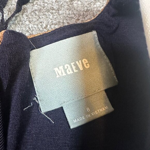 Anthropologie Maeve Cabled Colorblock Fit Flare Dress Office Work Size 8 - Picture 4 of 8